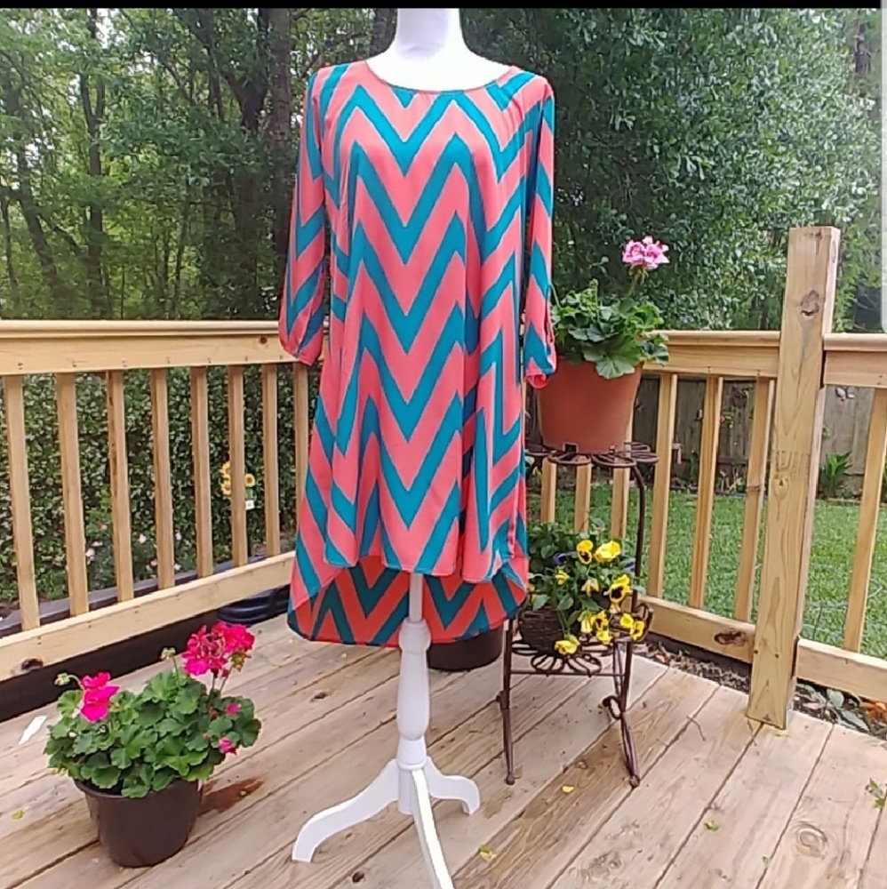 High low chevron dress